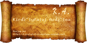 Királyfalvi Azálea névjegykártya
